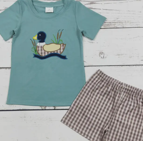 Boys Checkered Duck 2 pc Short Set