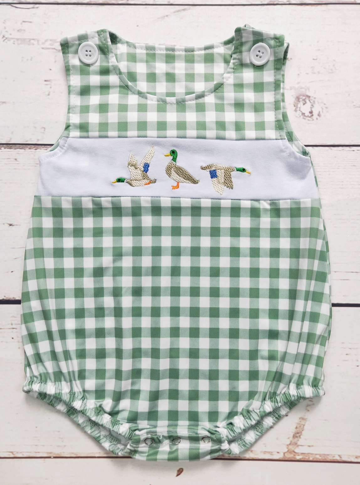 Boys Checkered Duck Romper