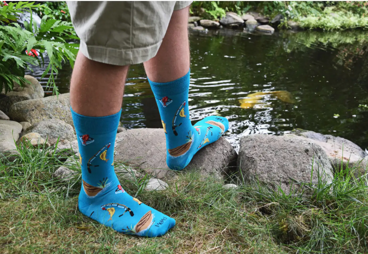 Fishing Bamboo Blend Men's Crew Socks