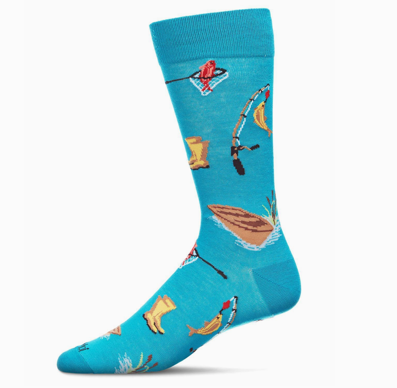 Fishing Bamboo Blend Men's Crew Socks