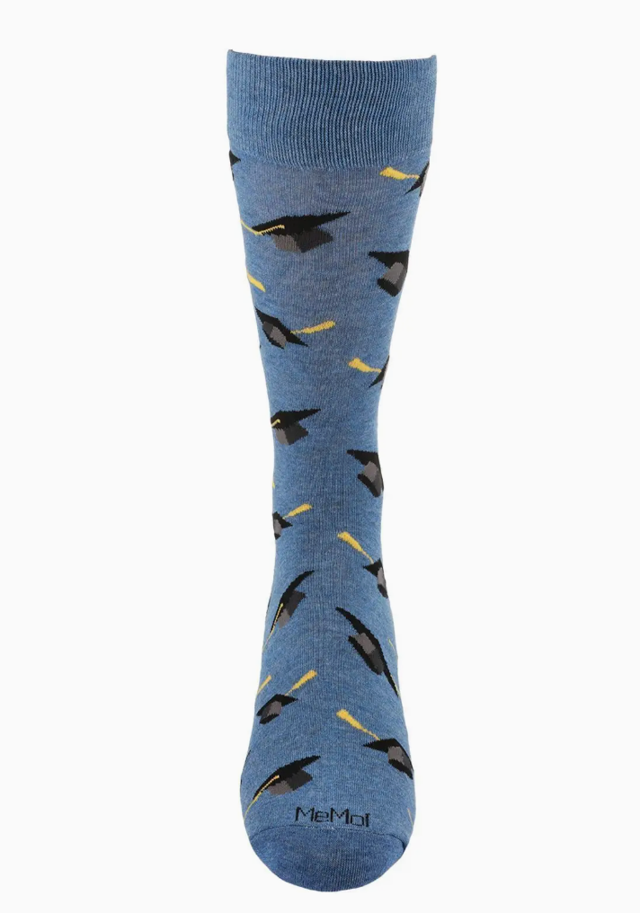 Graduation Cap Mens Bamboo Crew Socks