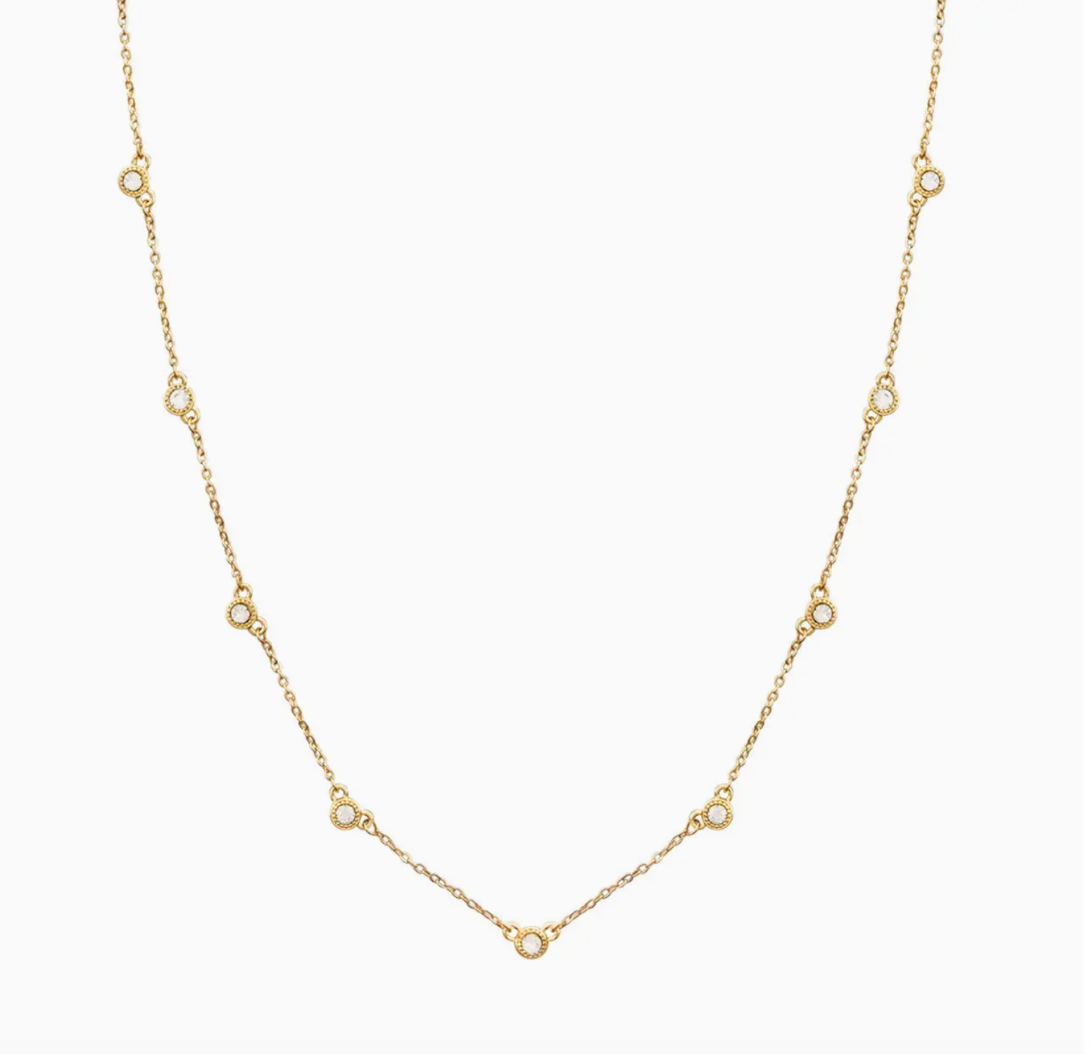 Gold Chain with Clear Circle Accents 16"-18"
