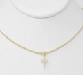 Gold Chain with Rhinestone Cross Necklace