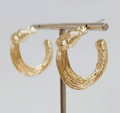 Gold Twisted 1.5" Hoop Earring