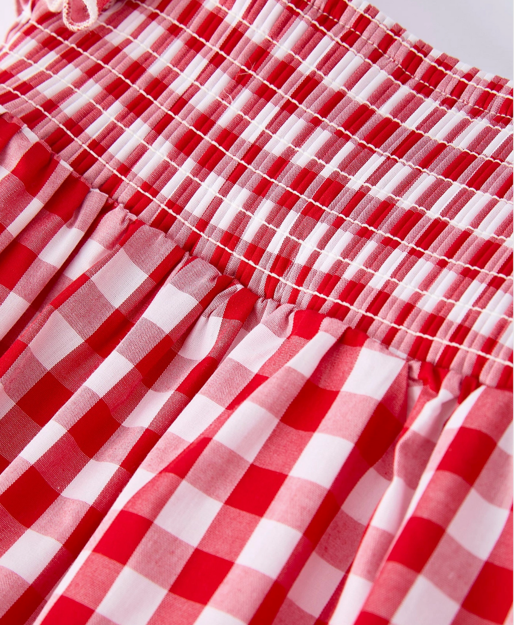 Plaid Smocked Ruffle Girl Romper