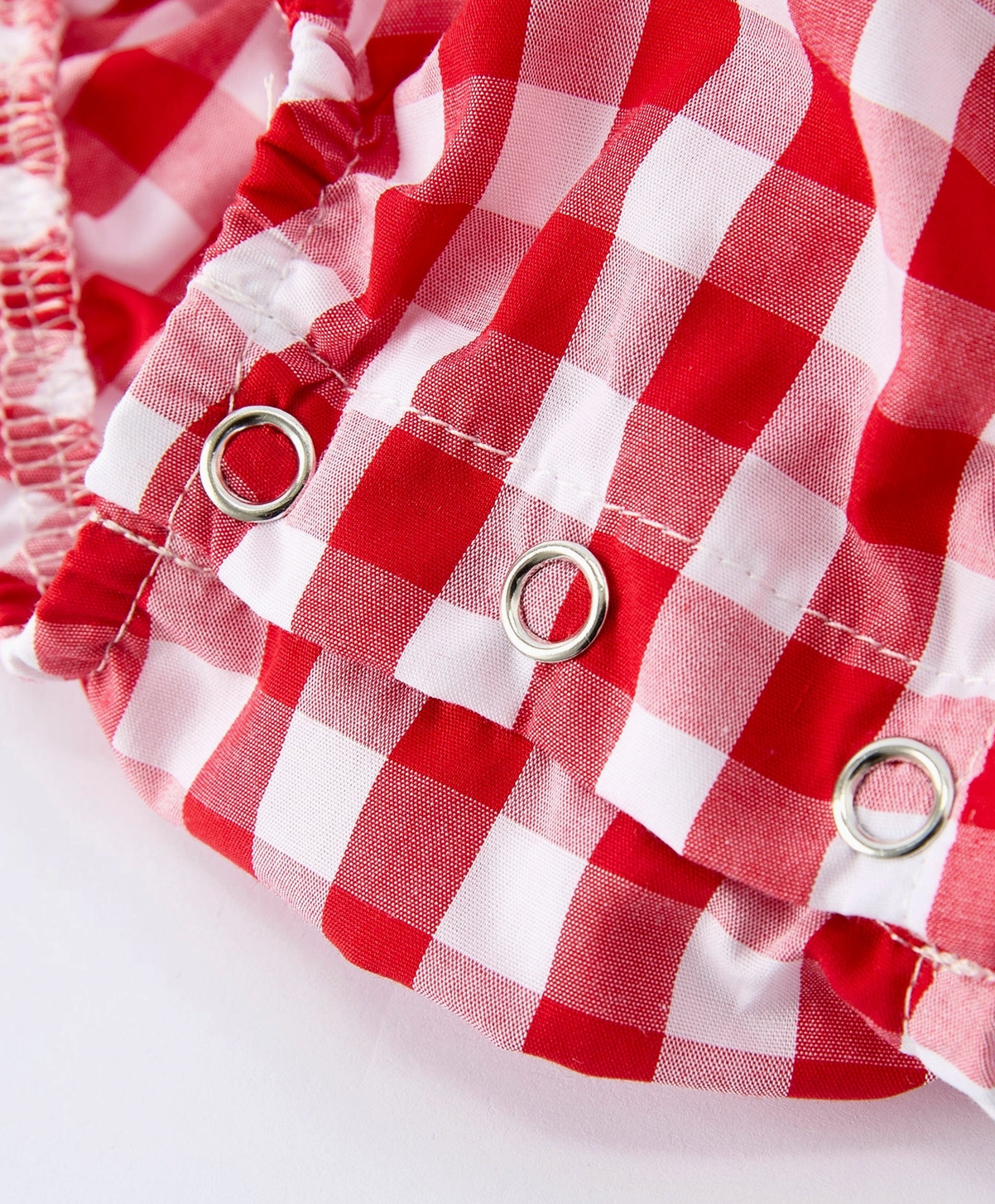 Plaid Smocked Ruffle Girl Romper