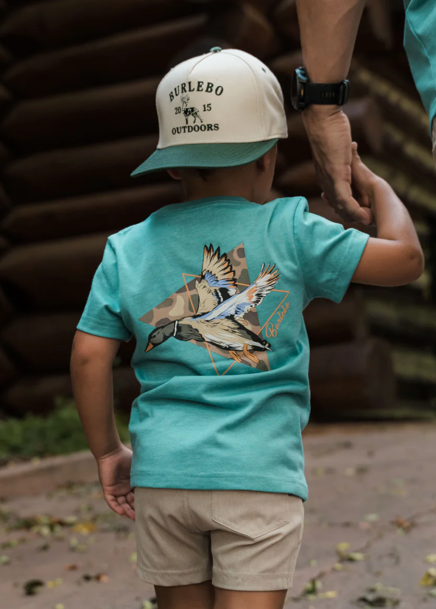 Youth Short Sleeve T- Pintail Diving Duck - Cyan