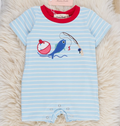 Fishing Striped Cotton Romper