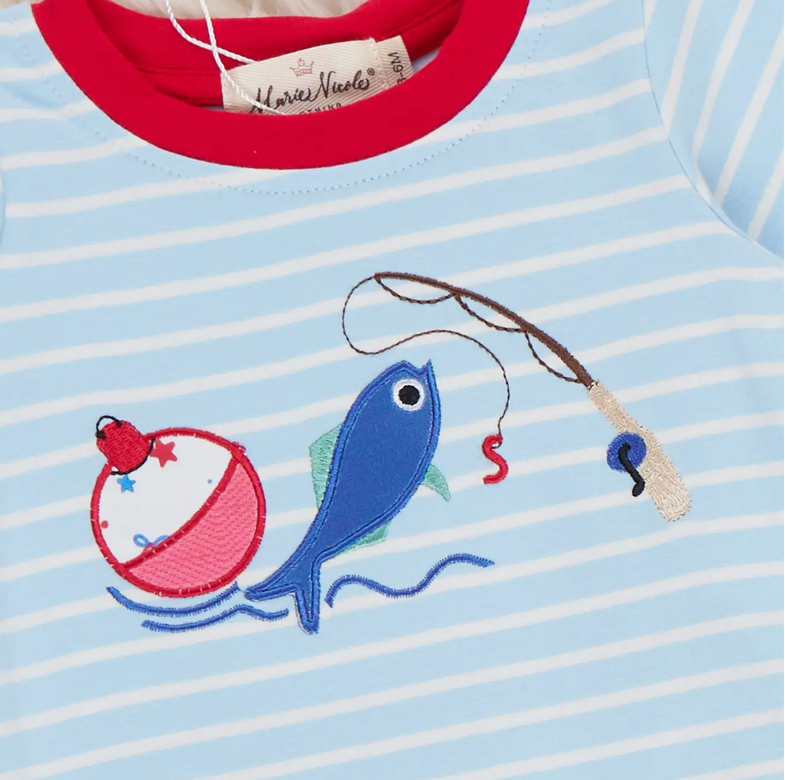 Fishing Striped Cotton Romper