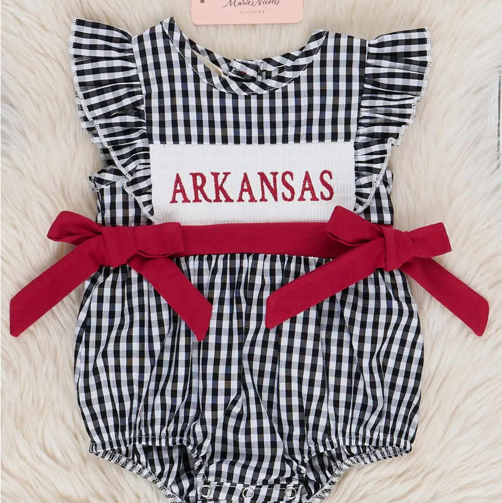 Arkansas Smocked Gingham Bubble