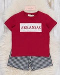 Arkansas Smocked Gingham Short Set