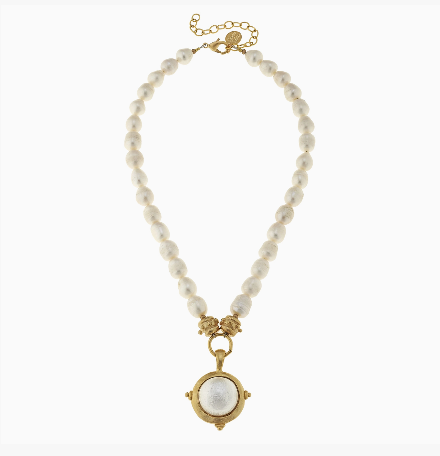 Cotton Pearl On Genuine Freshwater Pearl Necklace