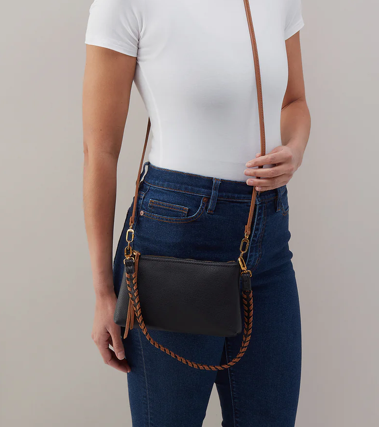 Black Darcy Crossbody In Pebbled Leather