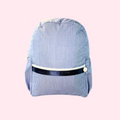 Wipeable Navy Preppy Striped Medium Backpack (Pockets)