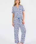 Charlotte Pajama Pants Set | Ivy Script Navy