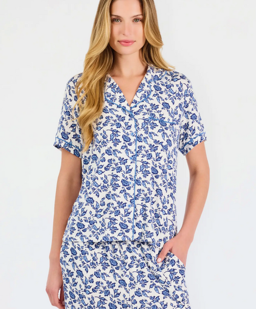 Charlotte Pajama Pants Set | Ivy Script Navy