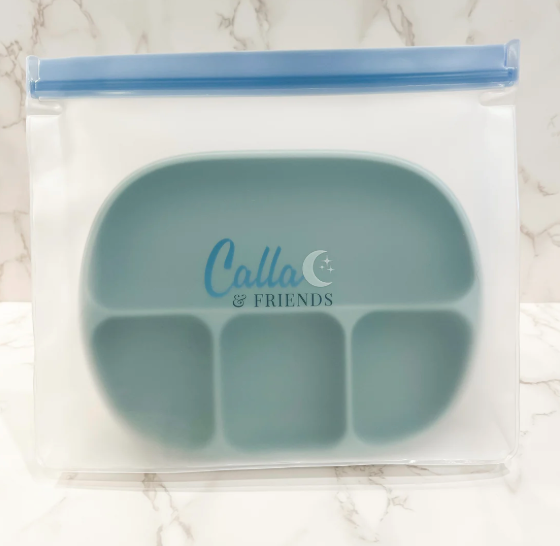 4 Section Suction Plate - Powder Blue