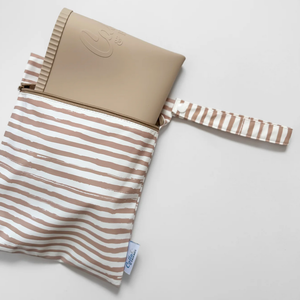 The Tidy Traveler Solid Placemat Set - Linen Brush Stripes
