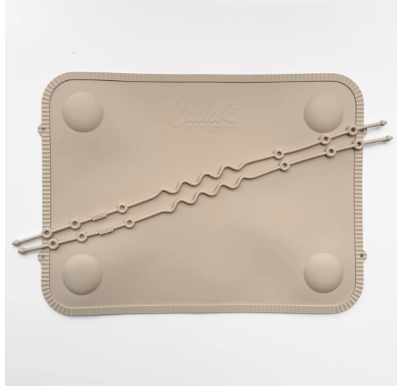 The Tidy Traveler Solid Placemat Set - Linen Brush Stripes