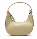 Half-Moon Italian Leather Shoulder/Crossbody Bag - Ivory