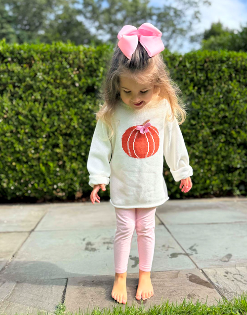 Bow Pumpkin Rollneck Sweater