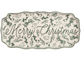 Merry Christmas Green Toile Tray