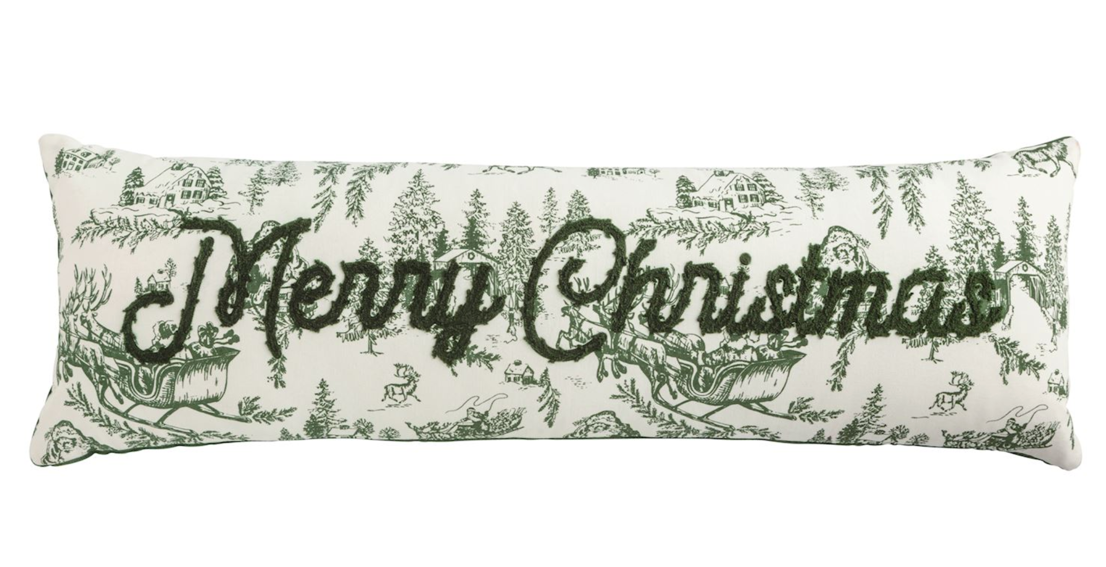 Merry Christmas Toile Pillow