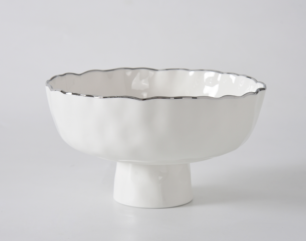 Medium Footed Bowl-Silver
