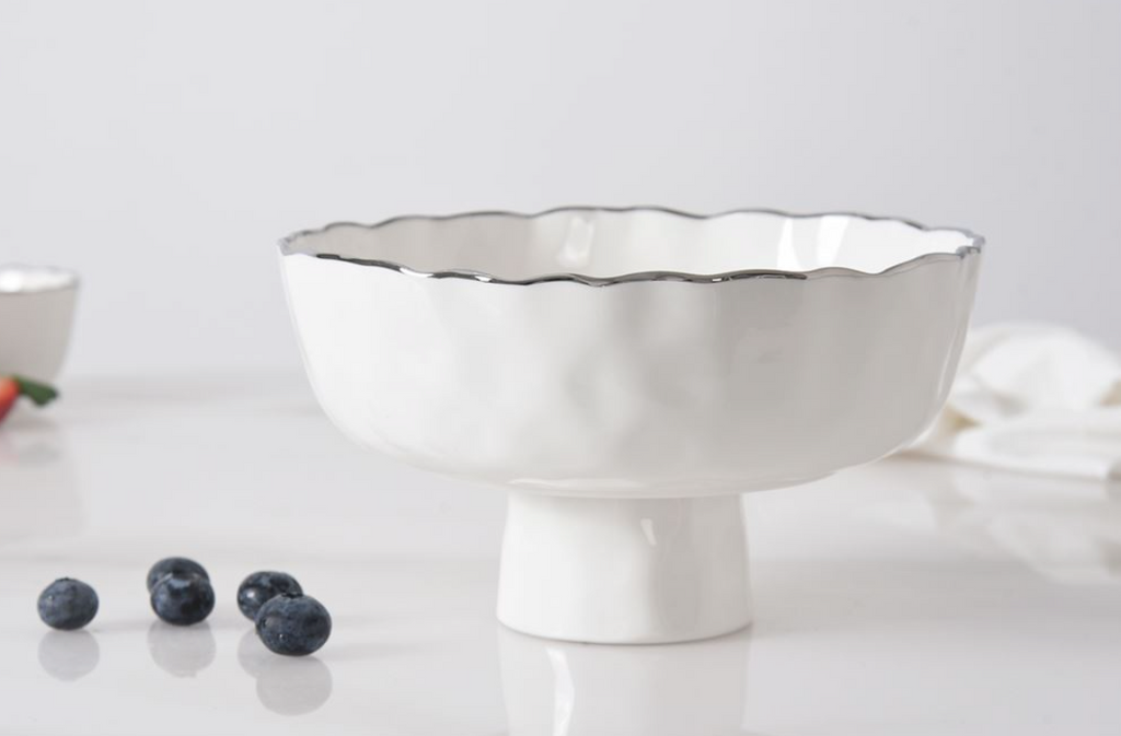 Medium Footed Bowl-Silver