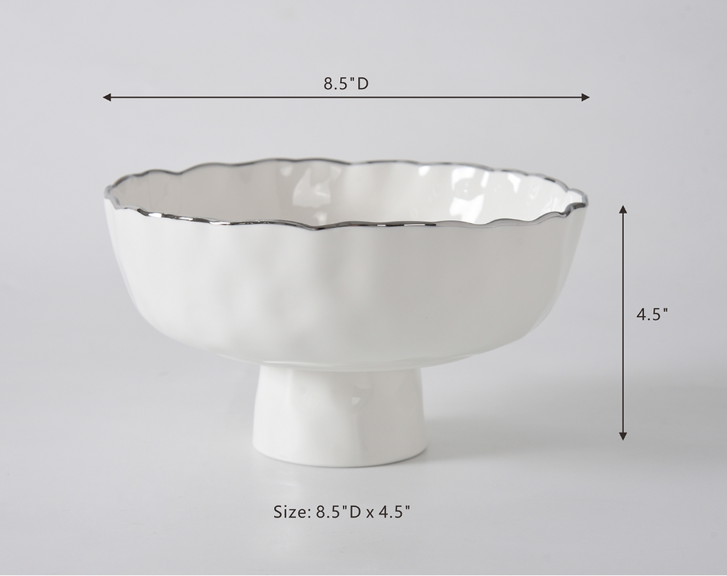Medium Footed Bowl-Silver
