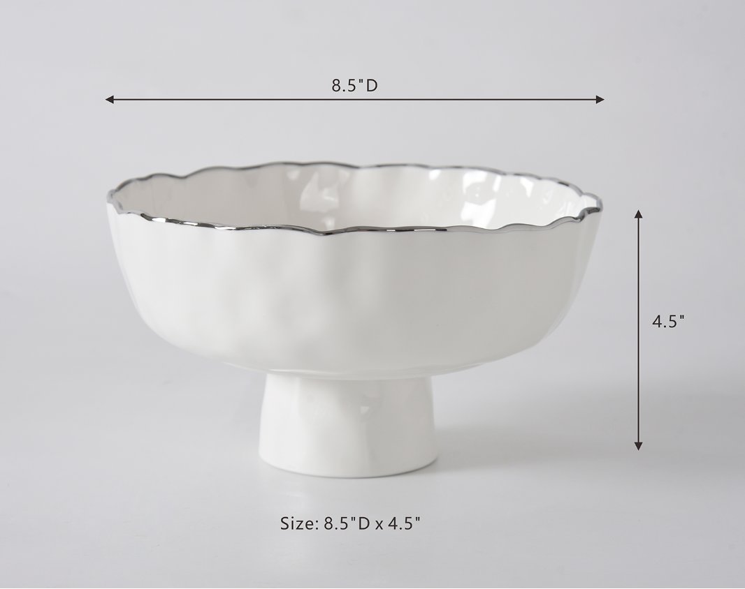 Medium Footed Bowl-Silver