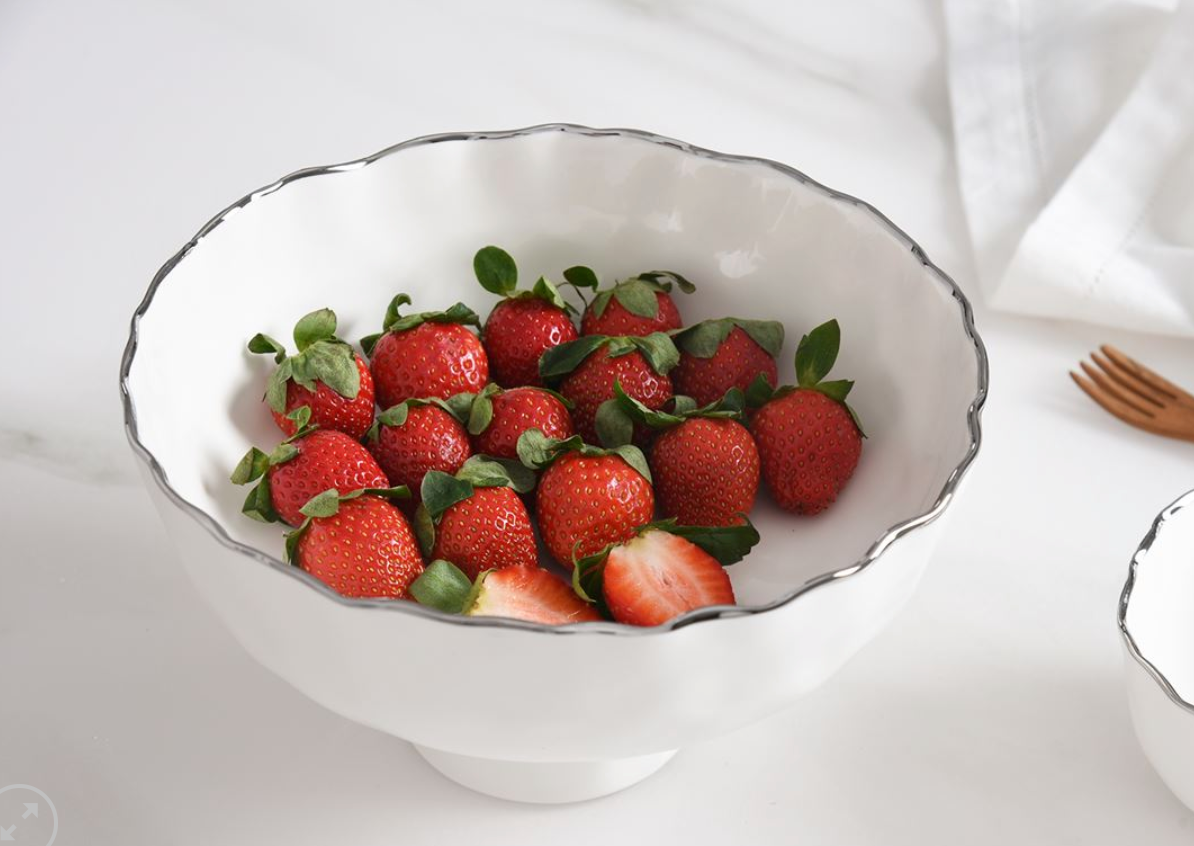 Medium Footed Bowl-Silver