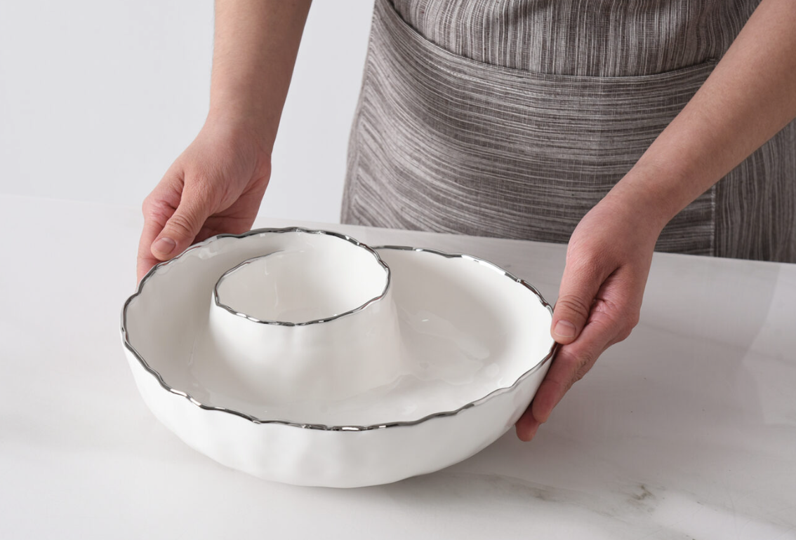 Round Chip and Dip-Silver
