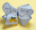 King Moonstitch Bow-White/Blue w/ Lemon