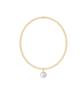 Classic Gold 2mm Bracelet - Classic Pearl 8mm Char