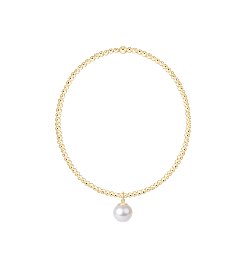 Classic Gold 2mm Bracelet - Classic Pearl 8mm Char
