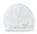 Paty Knit Beanie with Bow-White