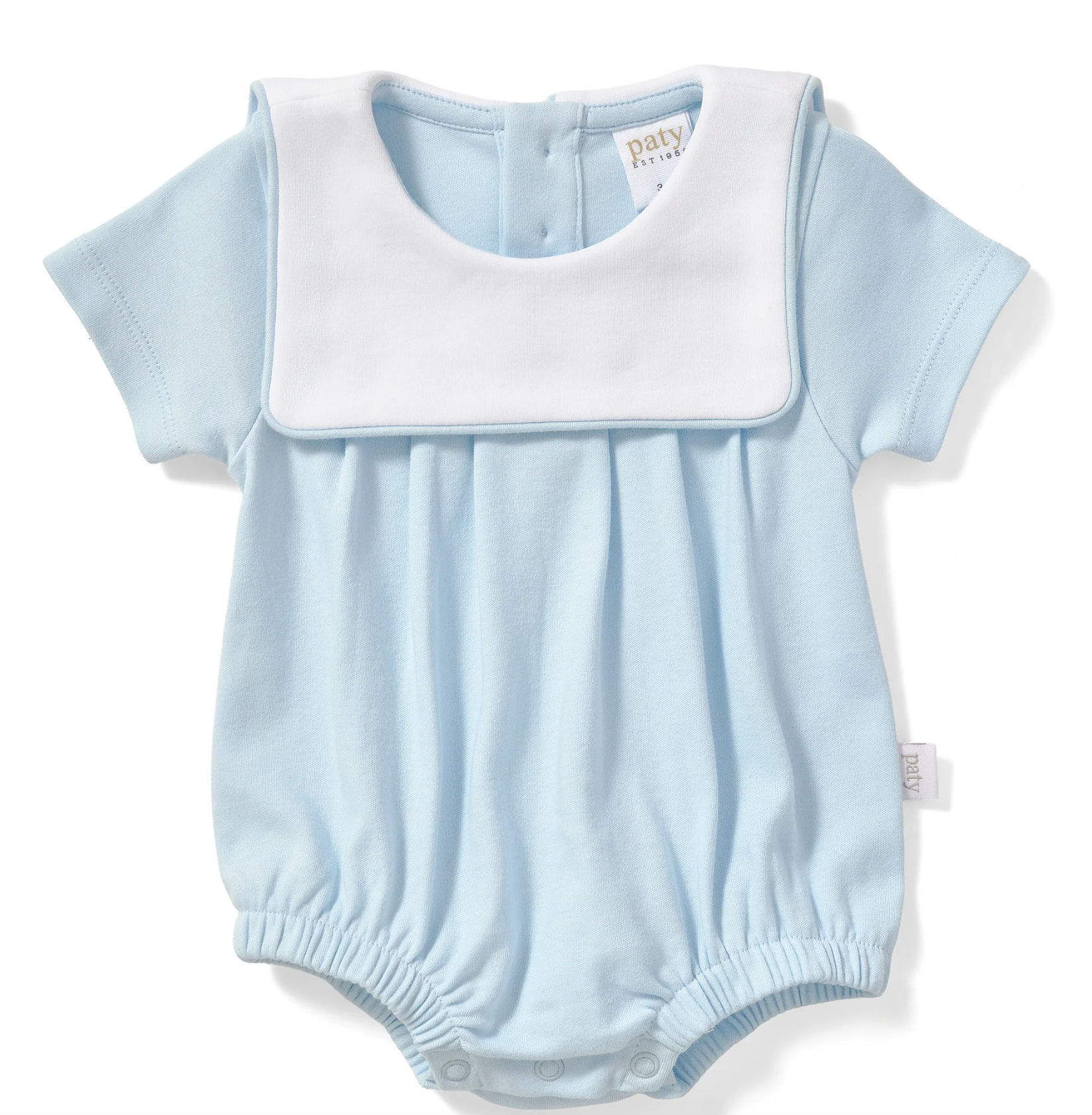 Paty Organic Cotton Bubble with Bib-Blue-NB