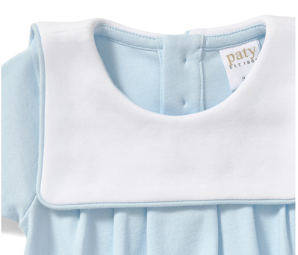 Paty Organic Cotton Bubble with Bib-Blue-NB