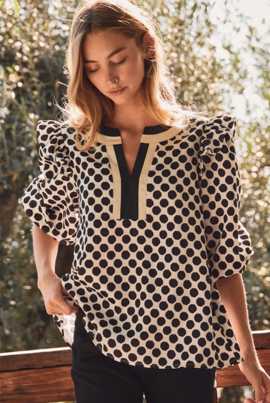 Allover Polka Dot Top