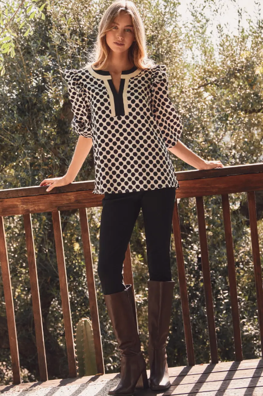 Allover Polka Dot Top