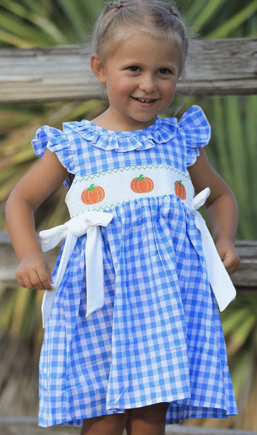 Blue Pumpkin Smock Embroidery Dress