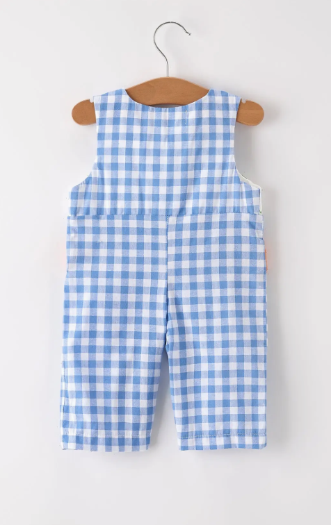 Blue Pumpkin Smock Embroidery Romper