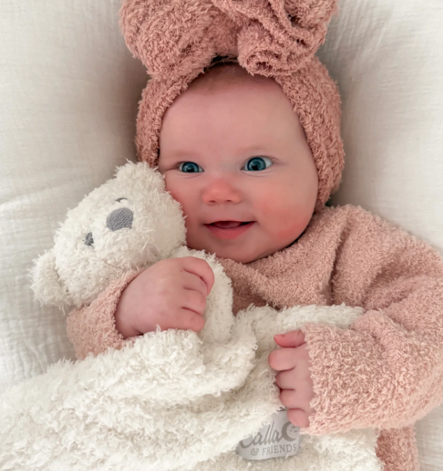 Little Snuggles Lovey - Bear-Petal Pink