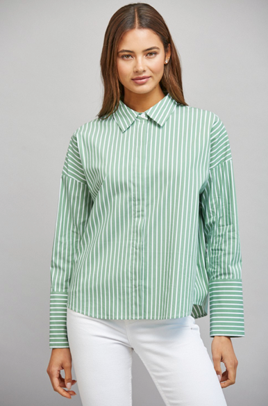 Willa Striped Button Down Top