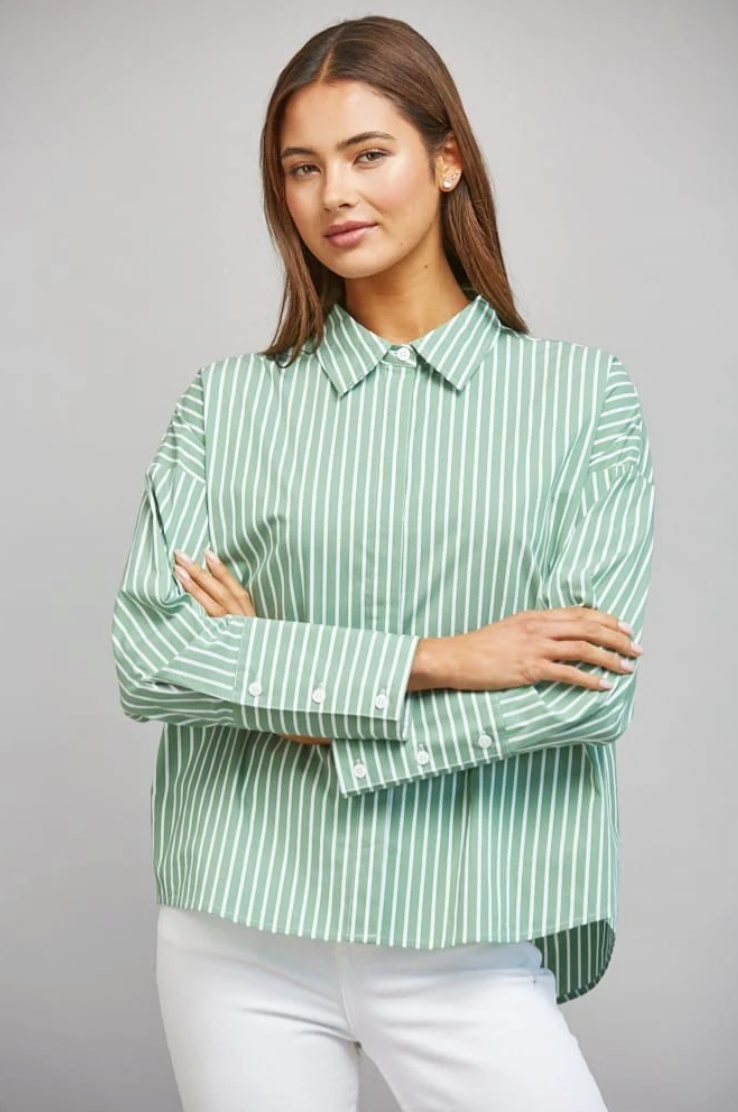 Willa Striped Button Down Top