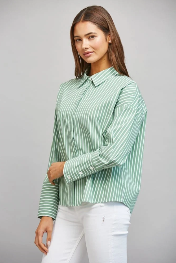 Willa Striped Button Down Top