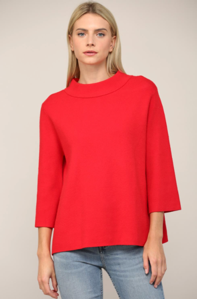 Bell Sleeve Sweater - Red