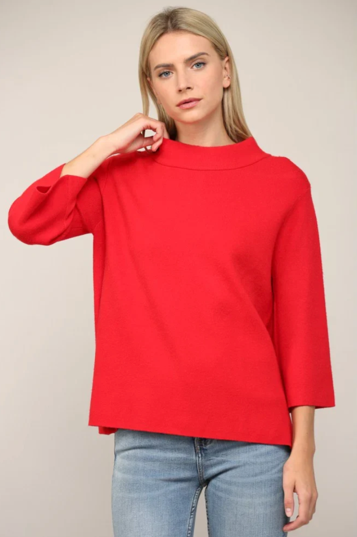 Bell Sleeve Sweater - Red