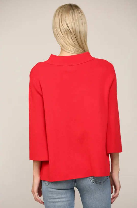 Bell Sleeve Sweater - Red